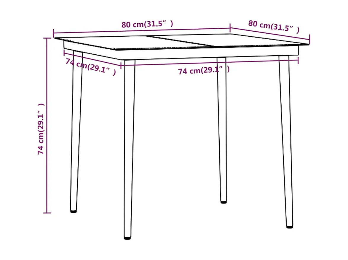 Juego de comedor de jardín 5 piezas con cojines negro