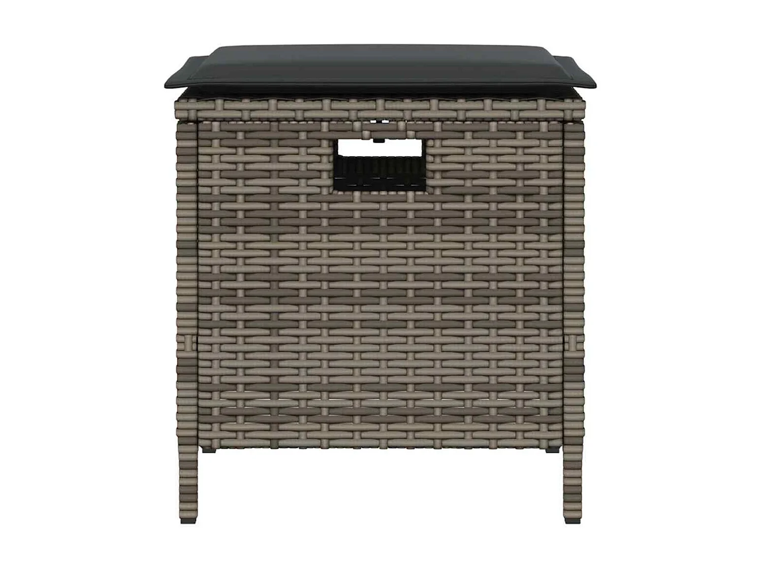 Set comedor de jardín 5 piezas con cojines ratán sintético gris