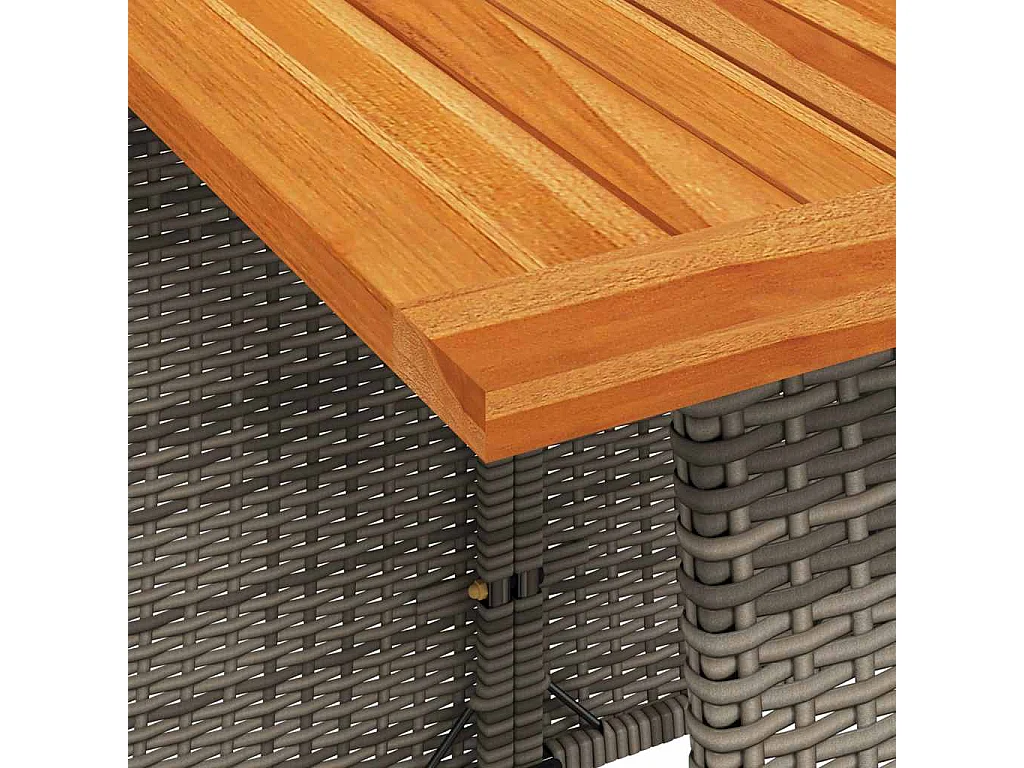 Set comedor de jardín 5 piezas con cojines ratán sintético gris