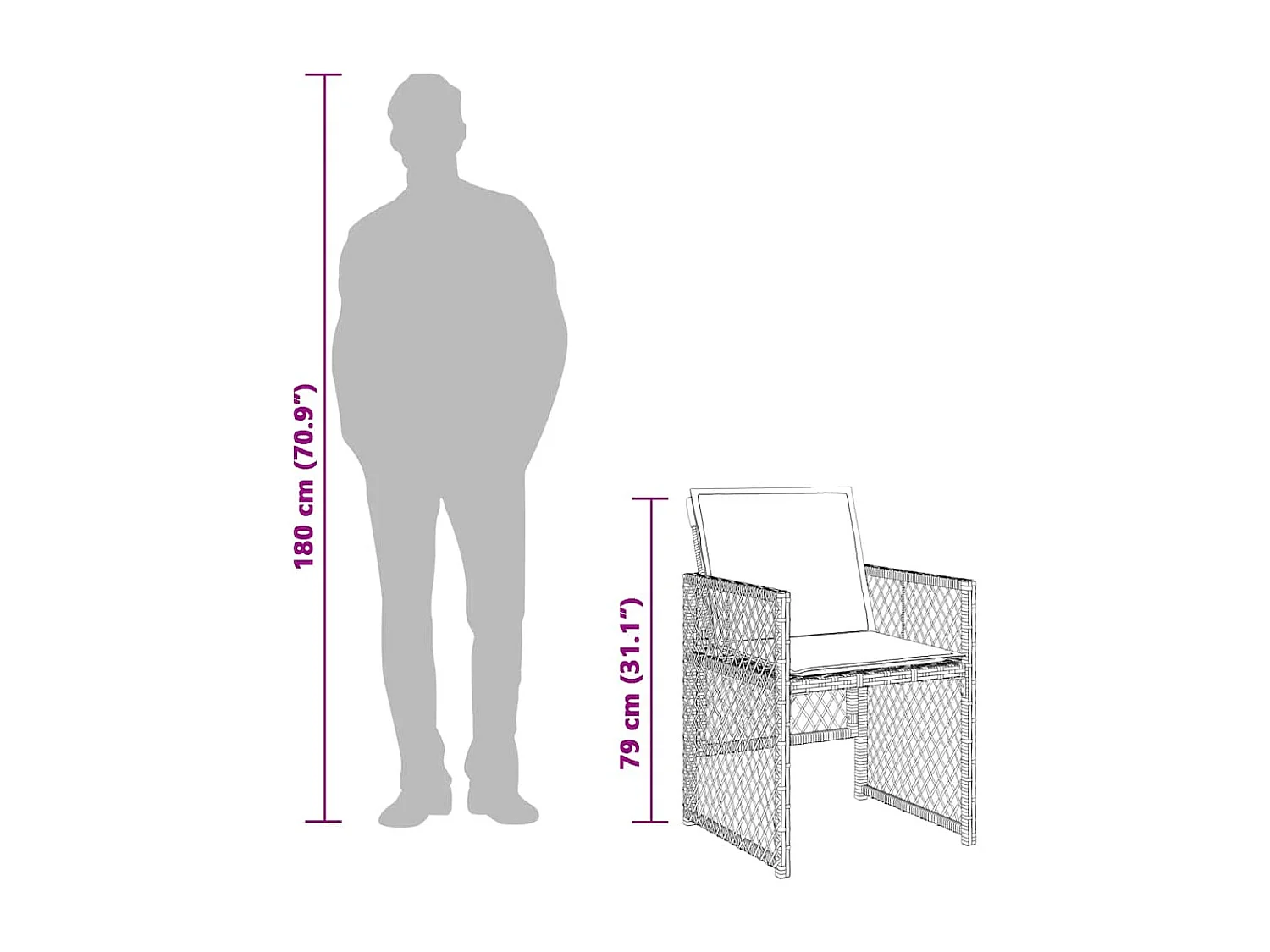 Set comedor de jardín con cojines 15 piezas ratán sintético gris