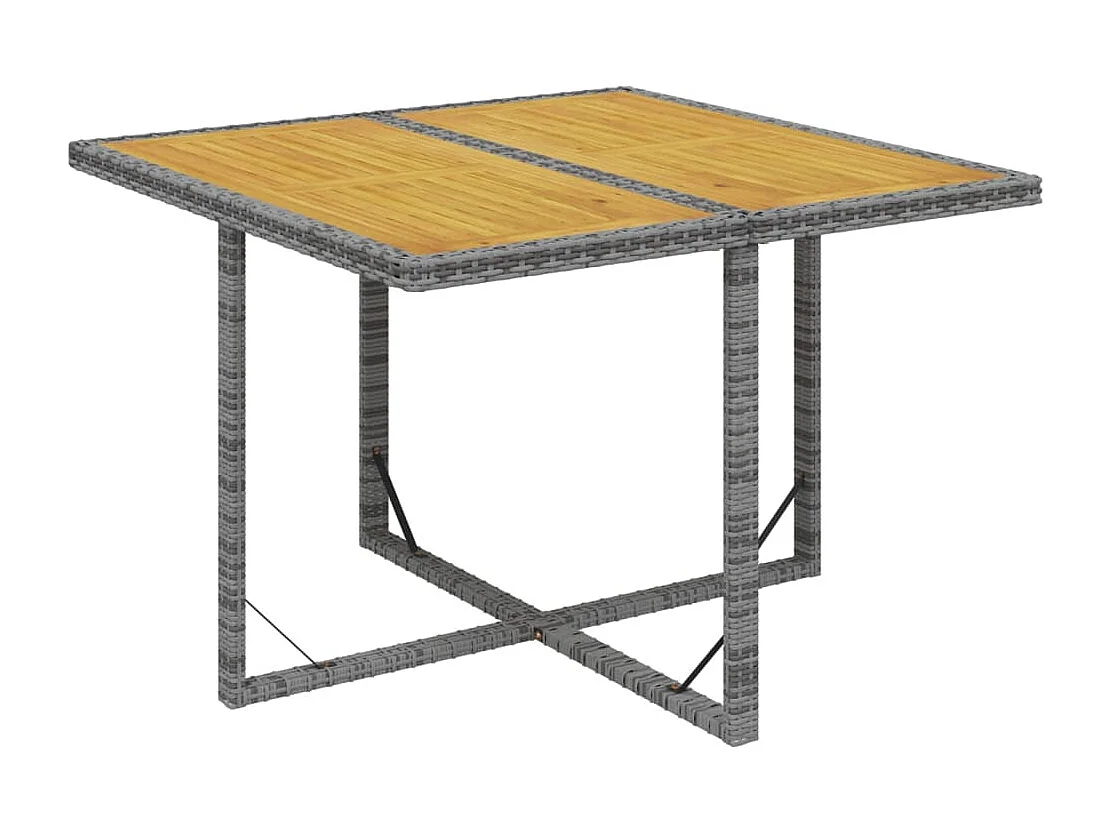 Set comedor de jardín 5 piezas con cojines ratán sintético gris