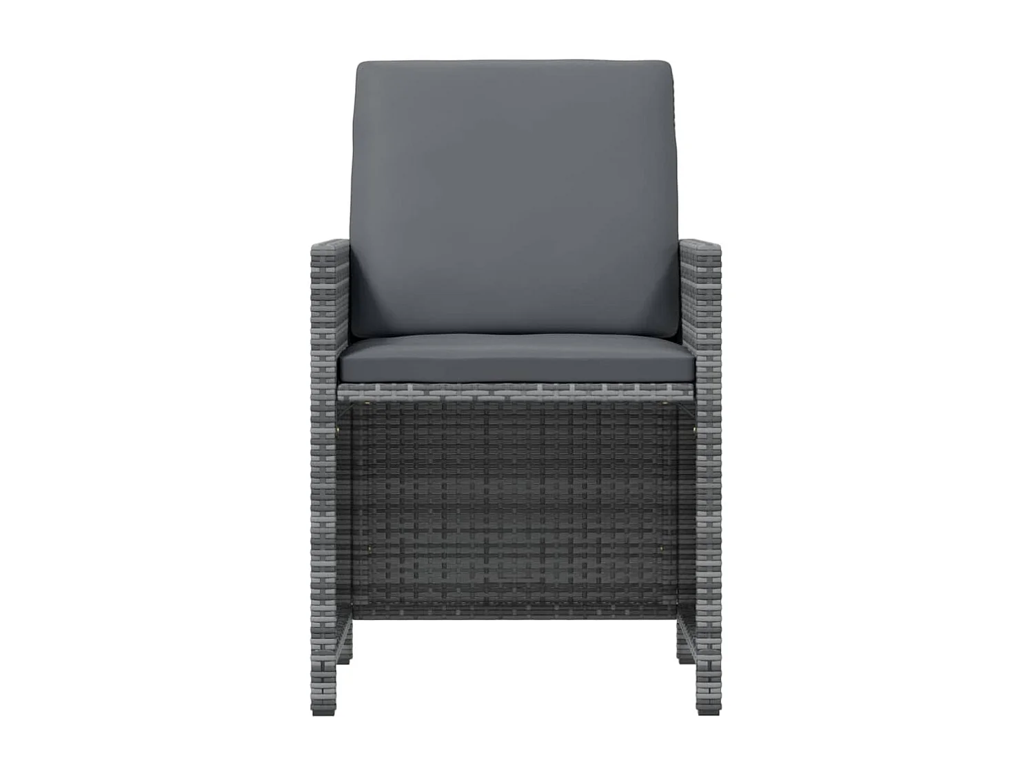 Set comedor jardín 15 piezas y cojines ratán sintético gris