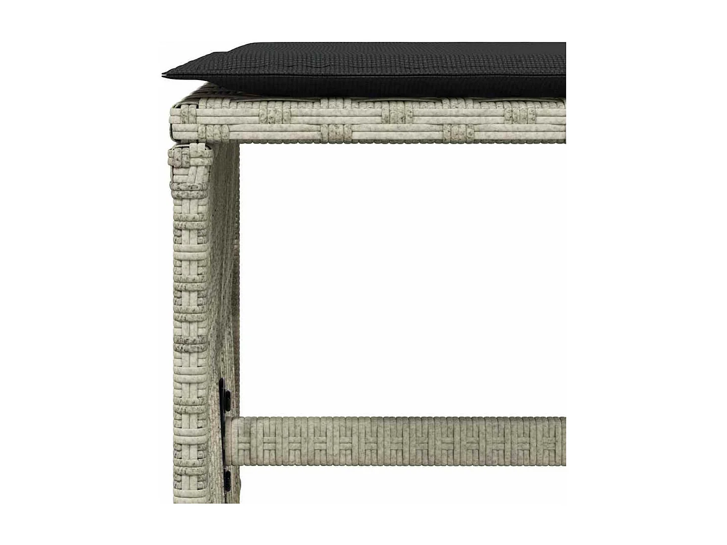 Set comedor de jardín 9 piezas cojines ratán sintético gris claro