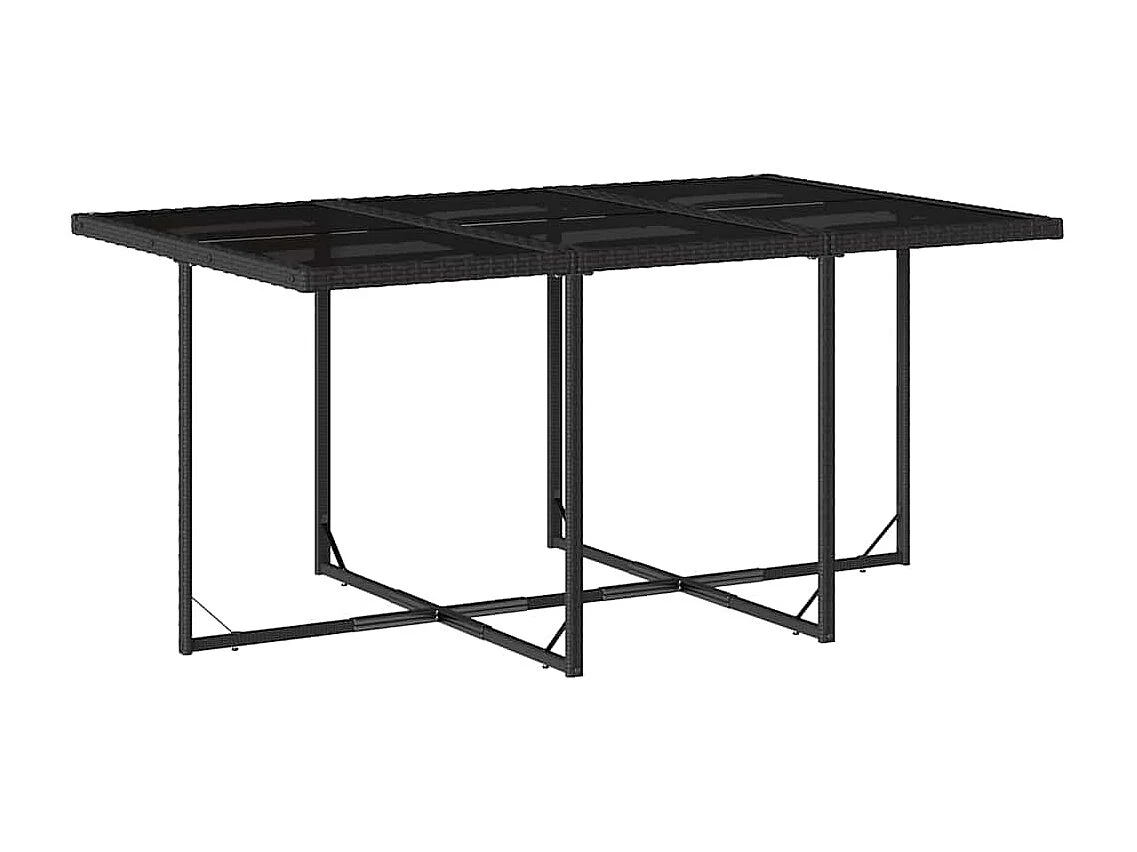 Set de comedor jardín 11 piezas con cojines ratán sintético negro