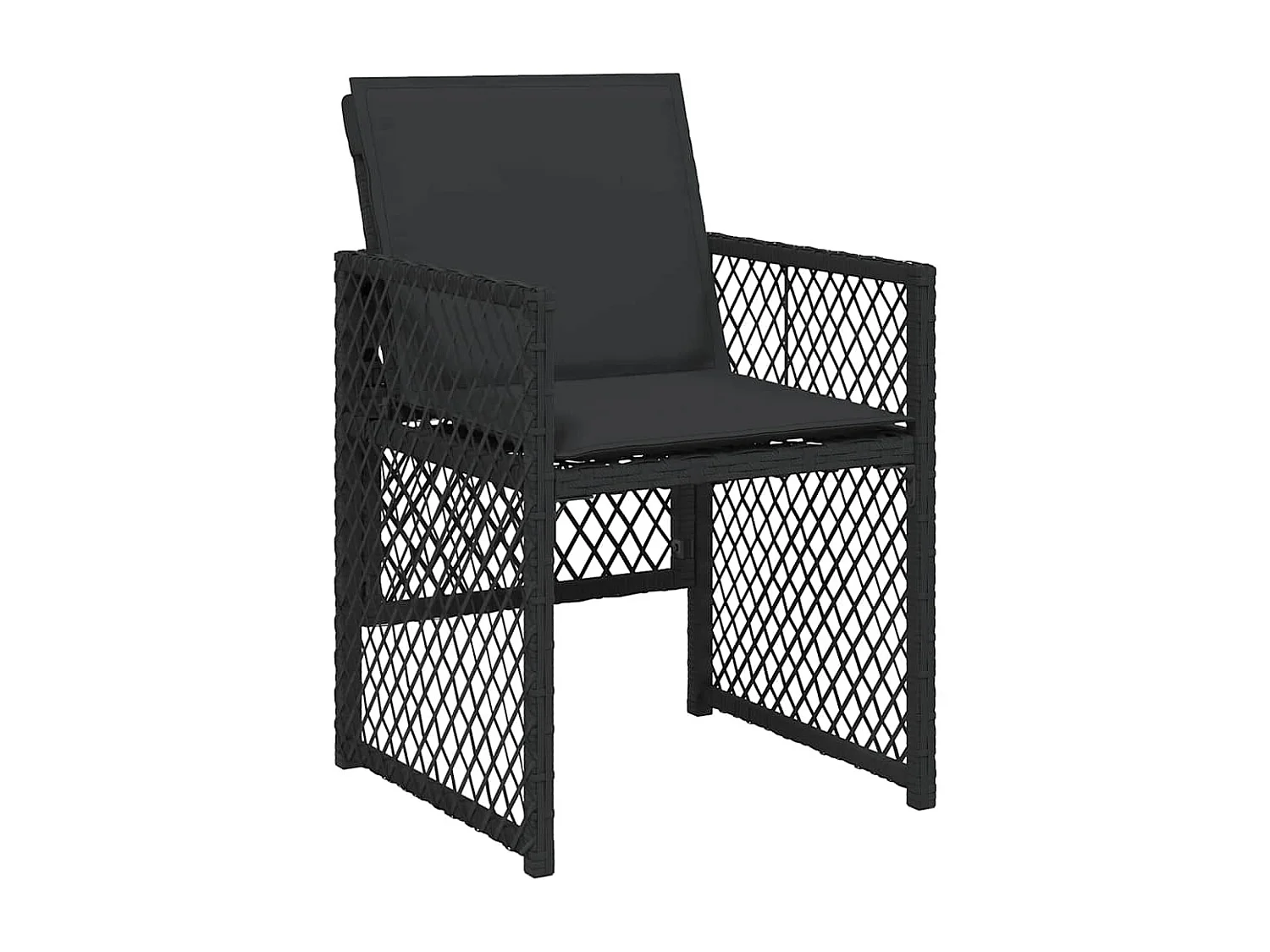 Set de comedor jardín 11 piezas con cojines ratán sintético negro