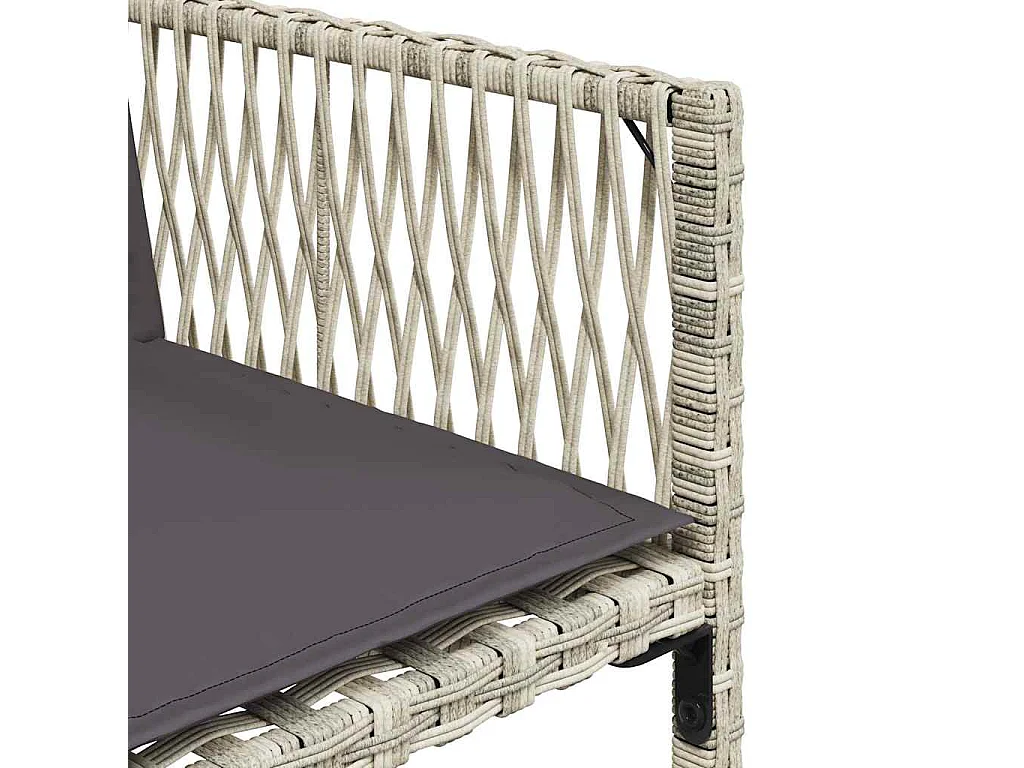 Set comedor jardín y cojines 15 piezas ratán sintético gris claro