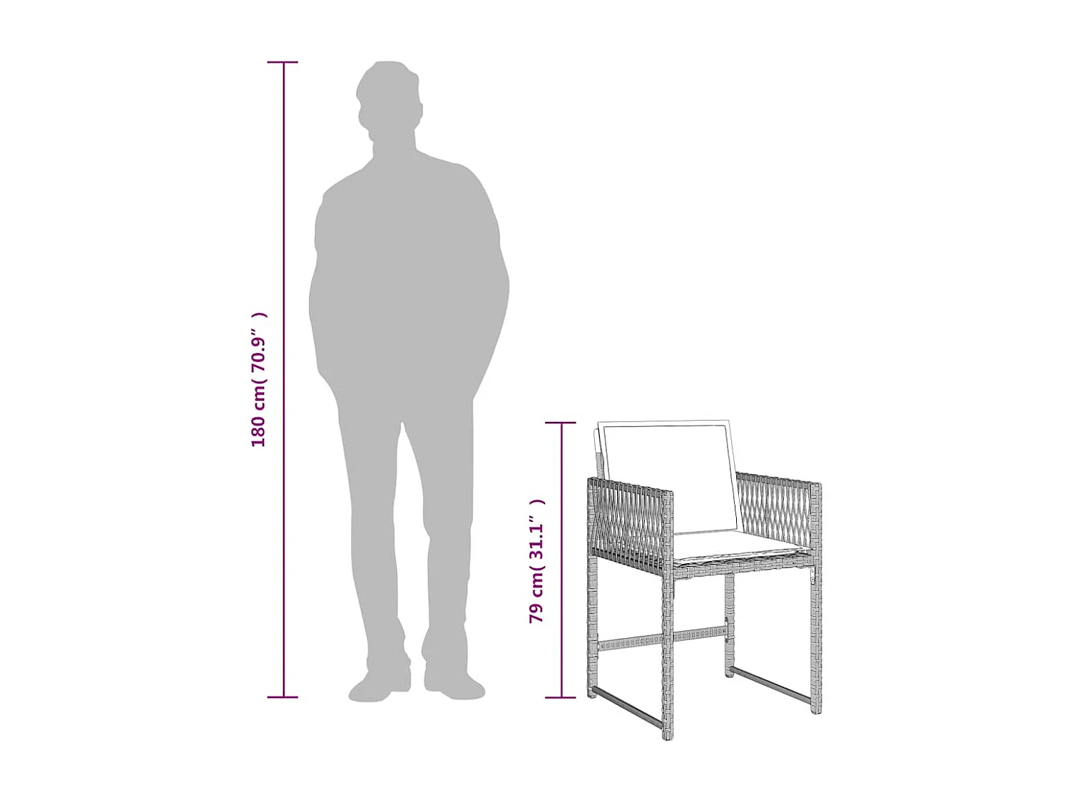 Set comedor jardín y cojines 15 piezas ratán sintético gris claro