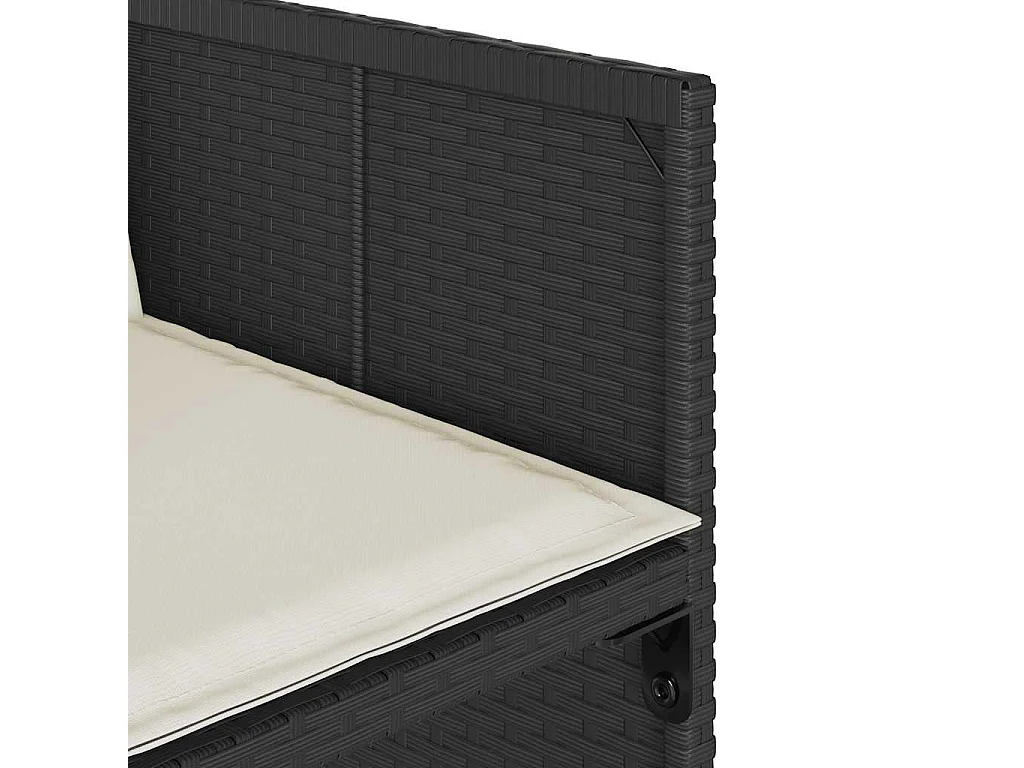 Set de comedor jardín 11 piezas con cojines ratán sintético negro