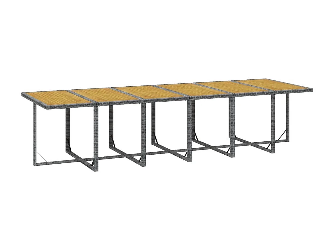 Set de comedor jardín 13 piezas con cojines ratán sintético gris