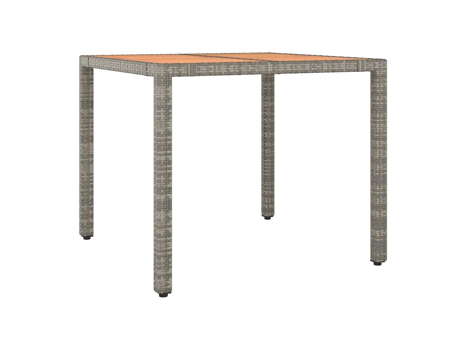 Set comedor de jardín 5 piezas con cojines ratán sintético gris