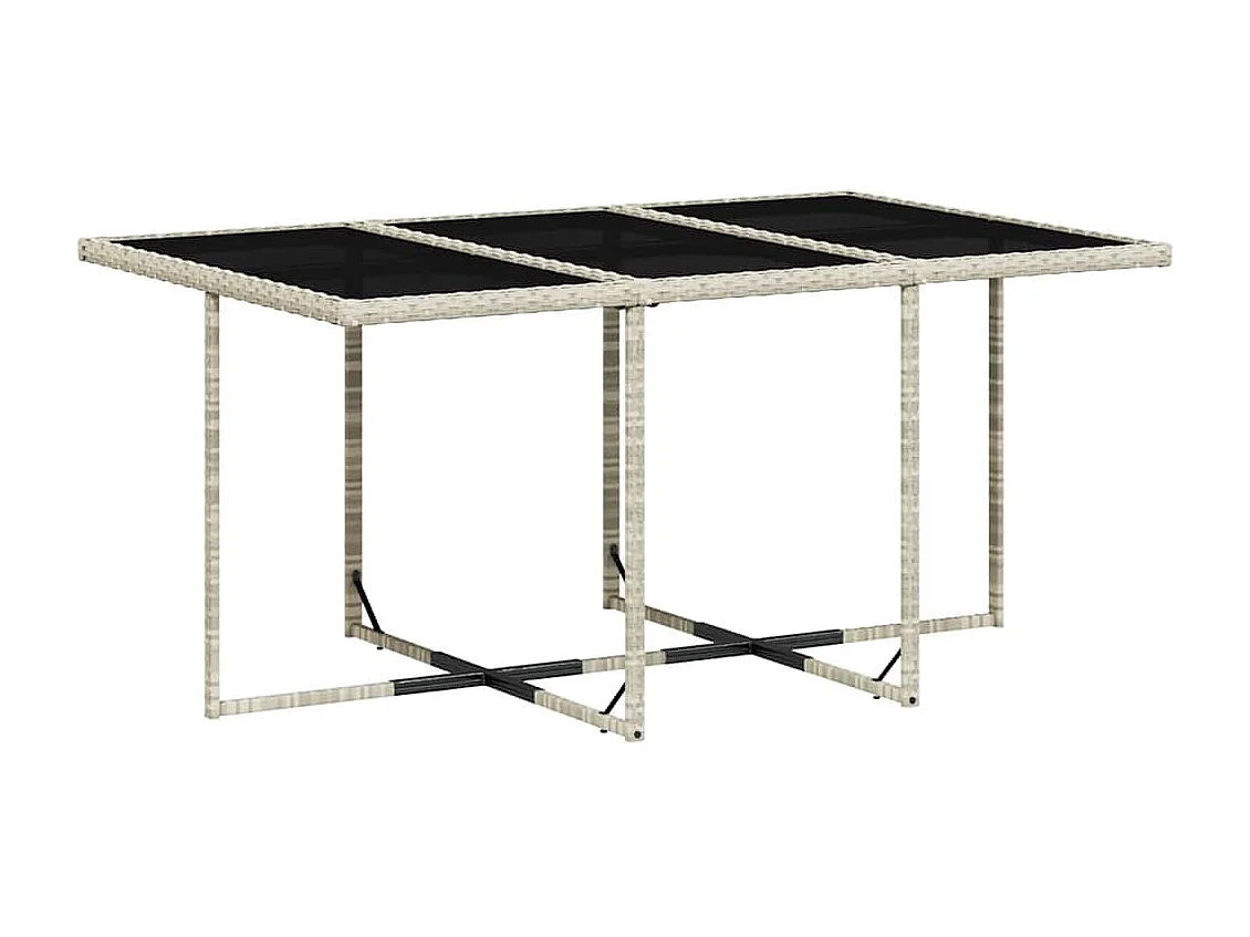 Set de comedor de jardín 11 piezas y cojines ratán sintético gris