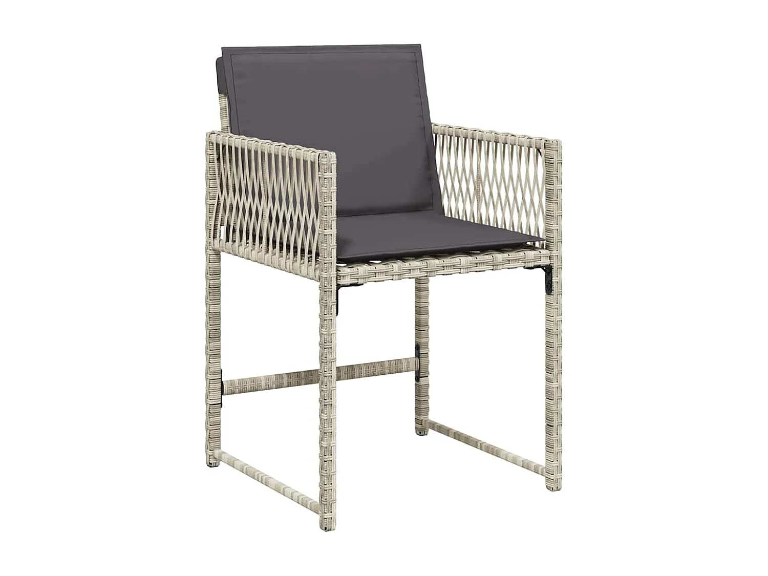 Set de comedor de jardín 11 piezas y cojines ratán sintético gris