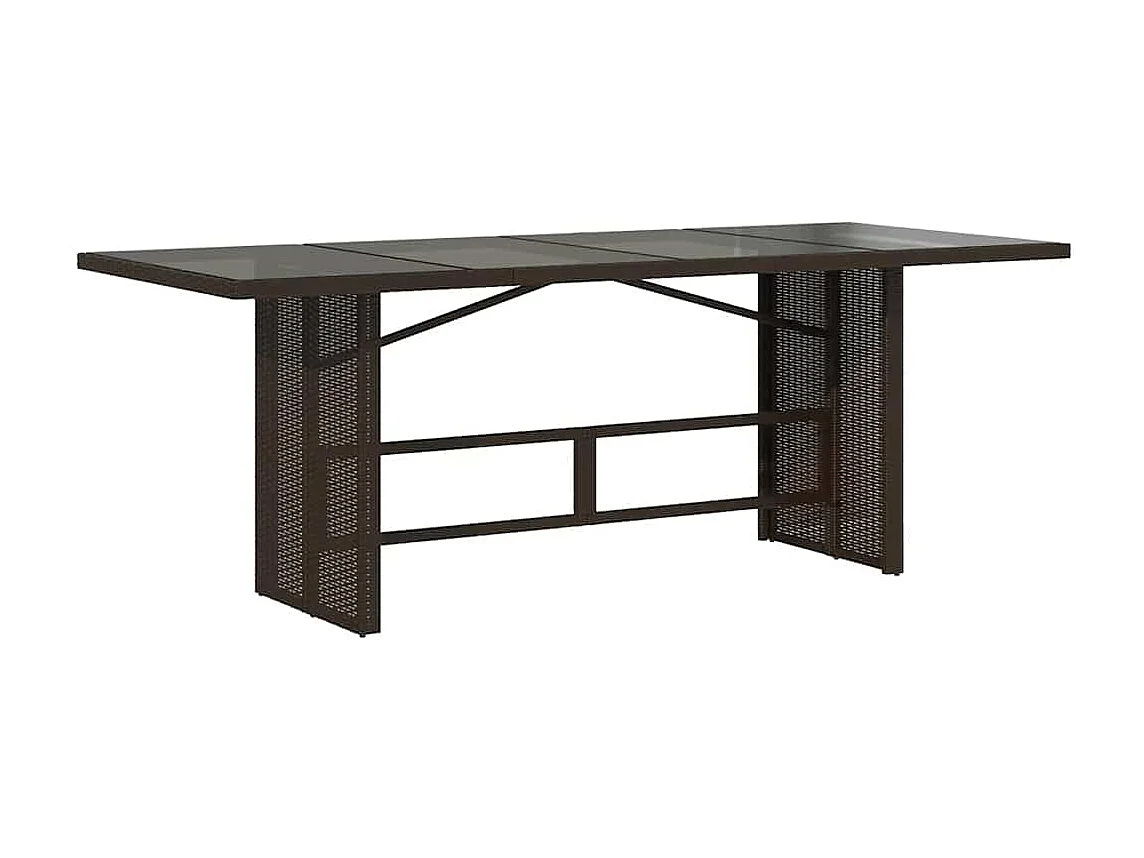 Set comedor para jardín 9 piezas y cojines ratán sintético marrón