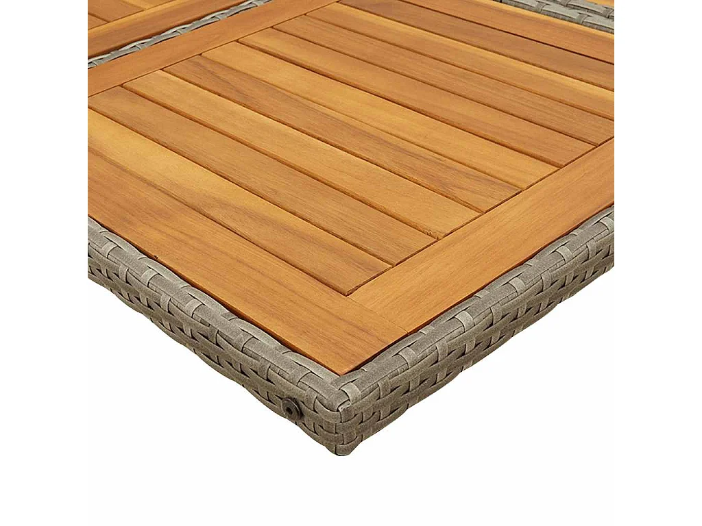 Set de comedor de jardín 11 piezas y cojines ratán sintético gris