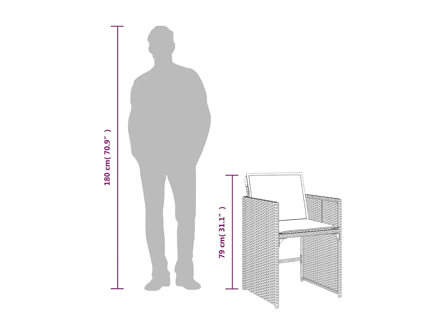 Ensemble à manger de jardin 9 pièces coussins noir résine tressée