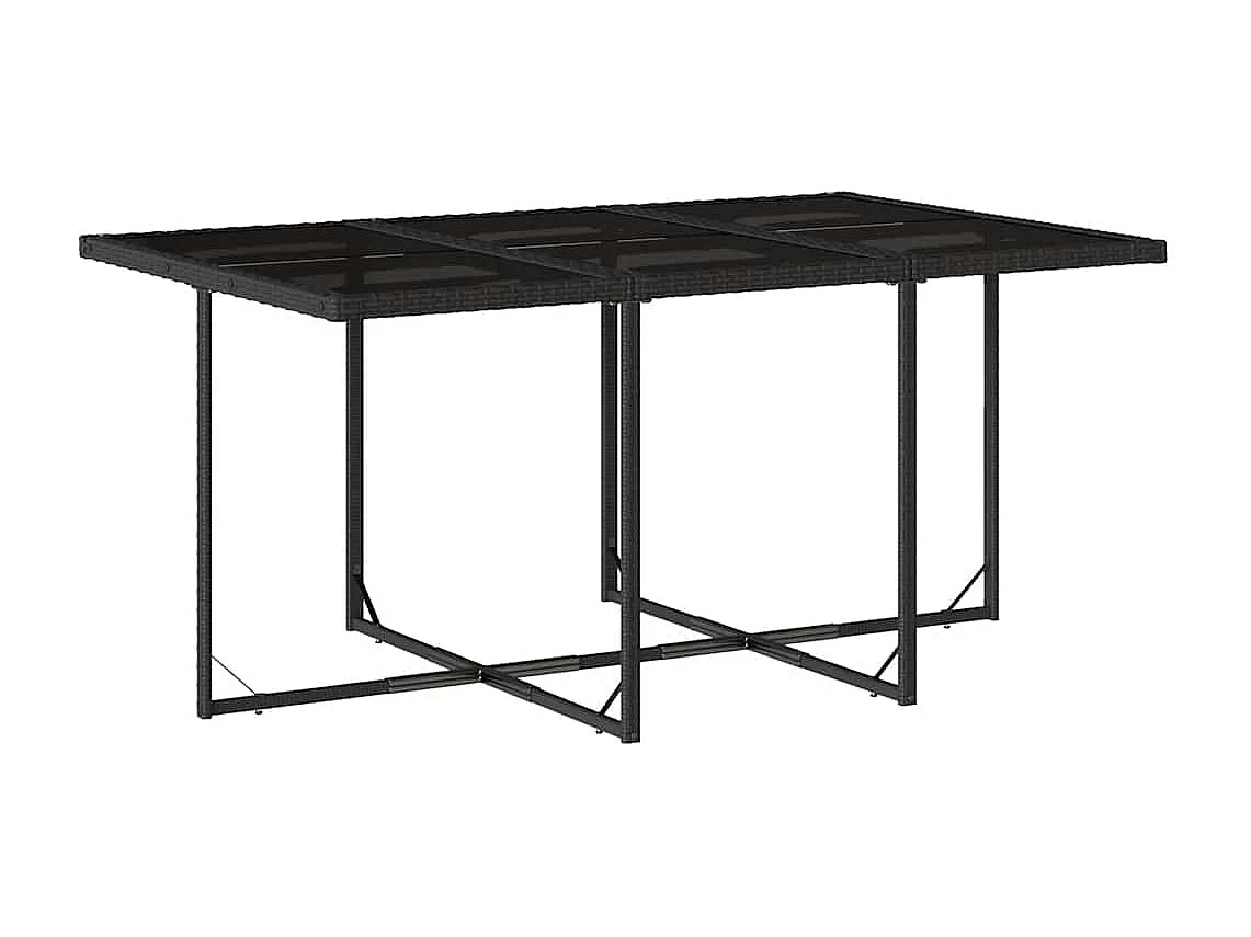 Set de comedor jardín 11 piezas con cojines ratán sintético negro
