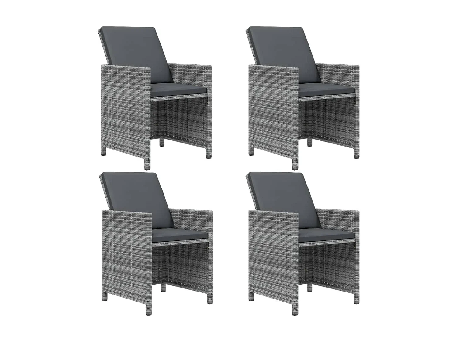 Set comedor jardín 9 piezas y cojines ratán sintético gris