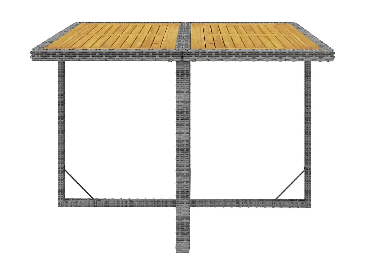 Set comedor jardín 9 piezas y cojines ratán sintético gris