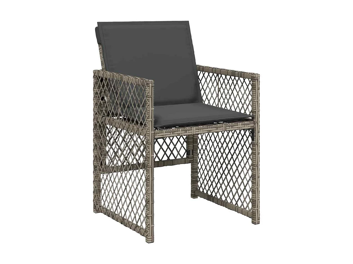 Set comedor jardín 9 piezas y cojines ratán sintético gris