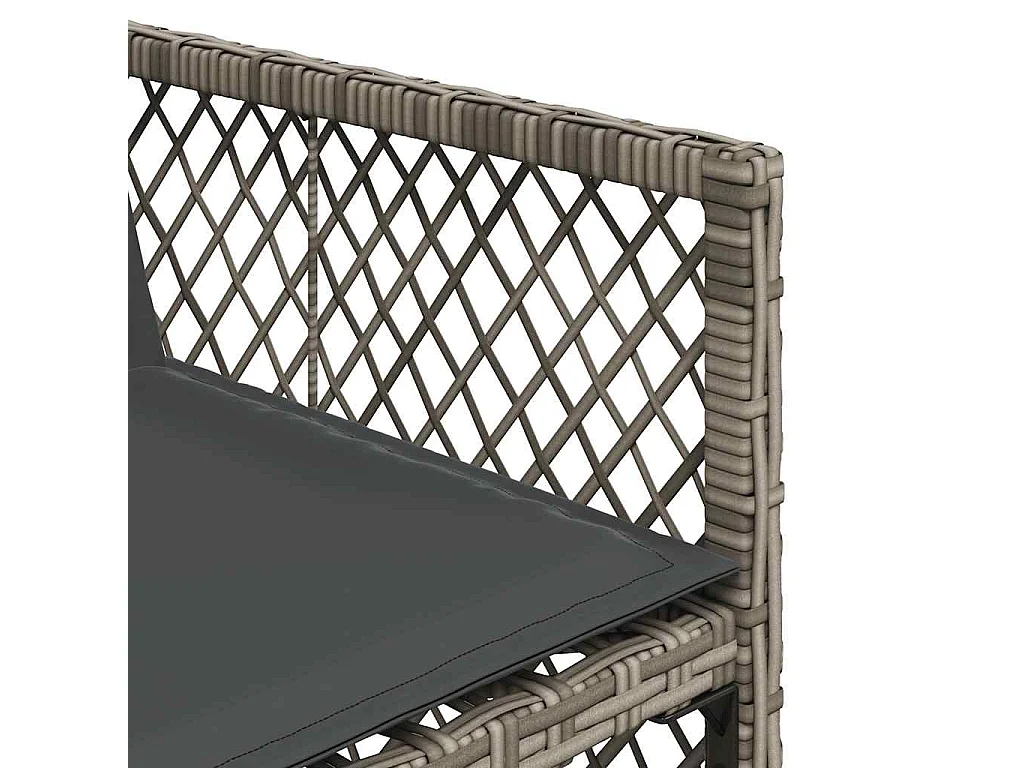 Set comedor jardín 9 piezas y cojines ratán sintético gris