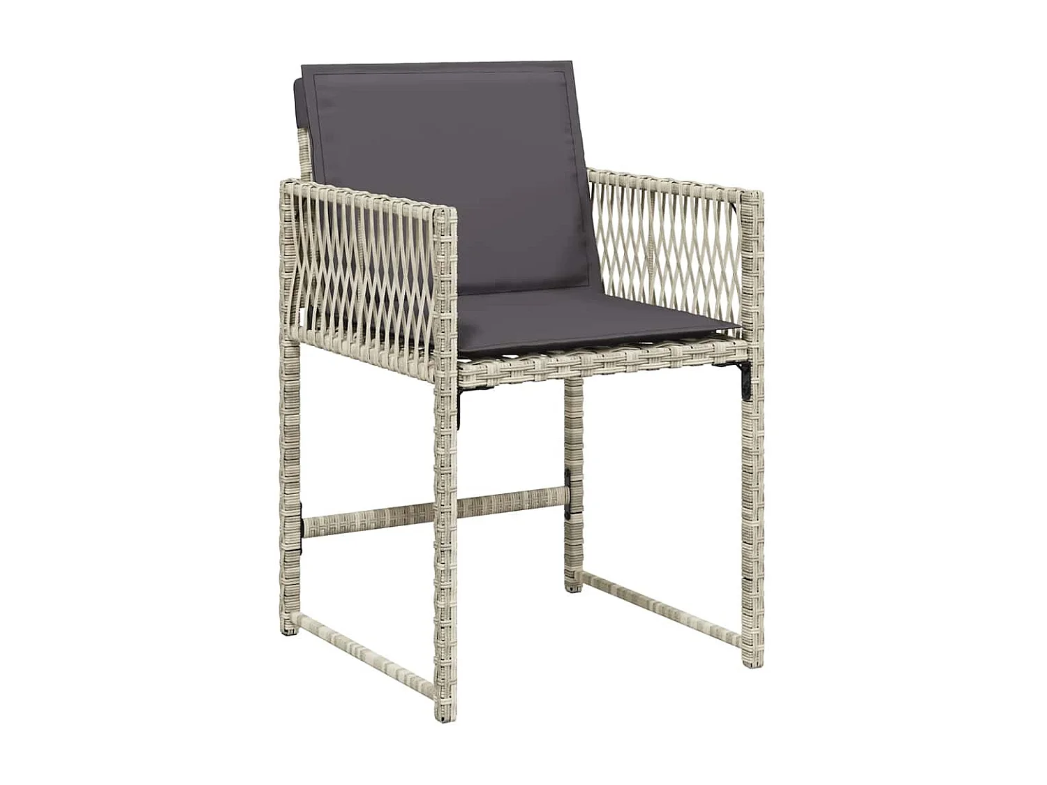 Set de comedor de jardín 11 piezas y cojines ratán sintético gris