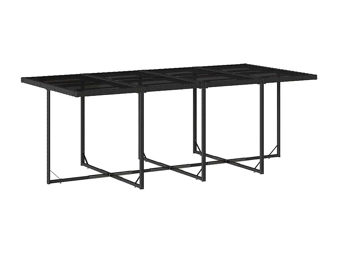 Set comedor de jardín con cojines 13 piezas ratán sintético negro