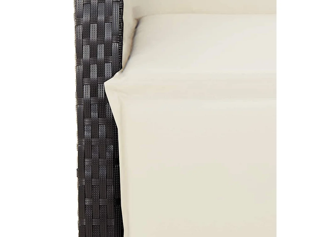 Ensemble à manger de jardin 9 pièces coussins noir résine tressée