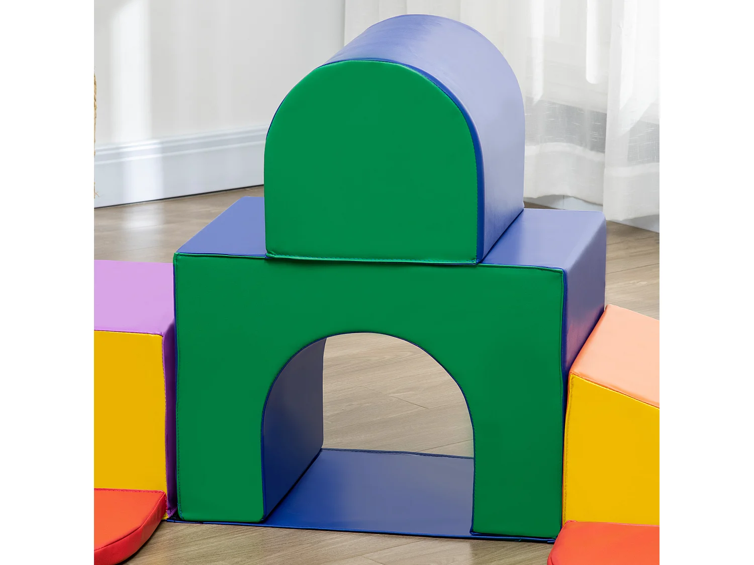 Set da gioco per bambini 1-3 anni da 7 blocchi in pu e epe multicolore