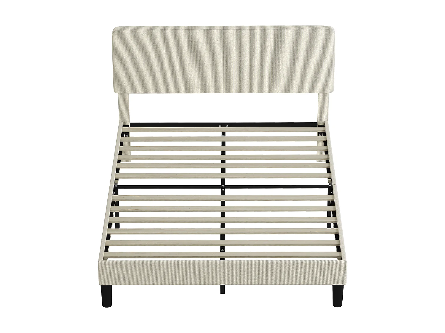 Struttura letto 140x200 cm con testiera imbottita regolabile grigio