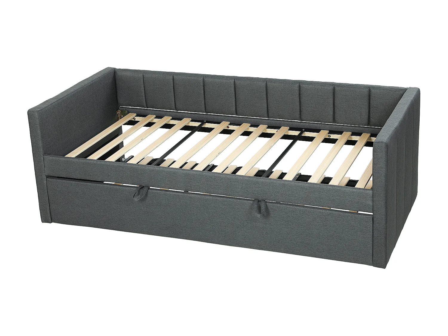 Divano letto singolo con secondo letto estraibile grigio scuro