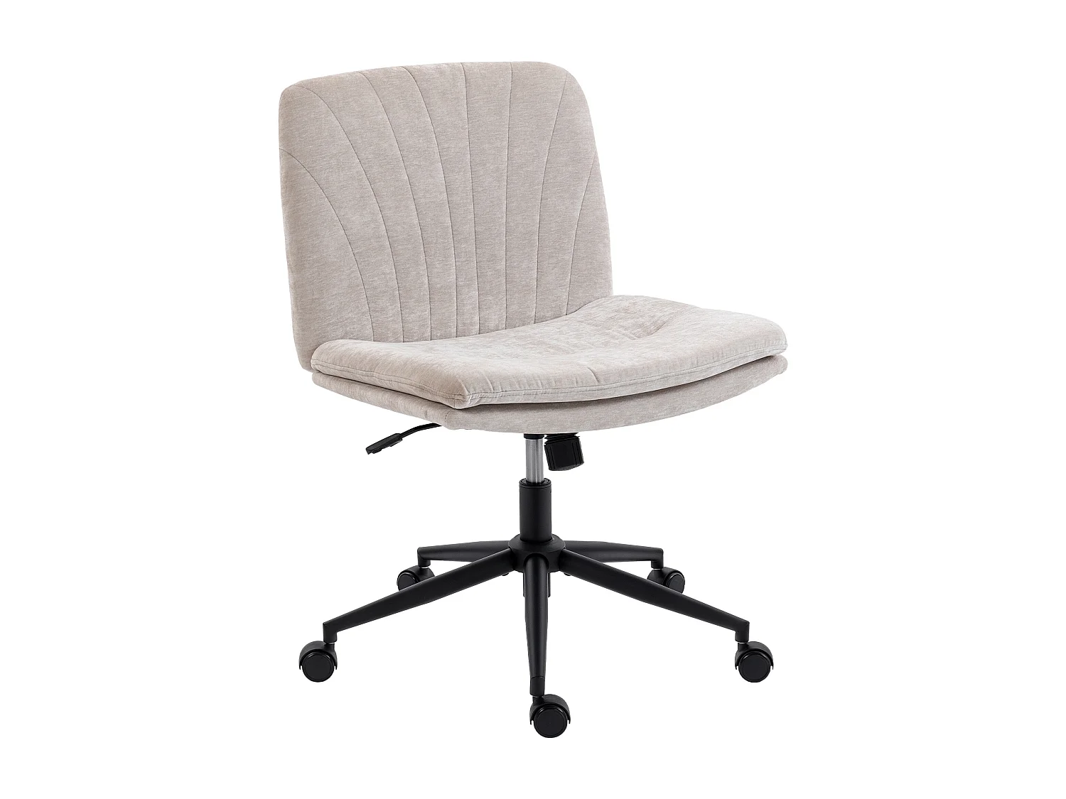 Sedia da ufficio regolabile, inclinabile e girevole in chenille beige