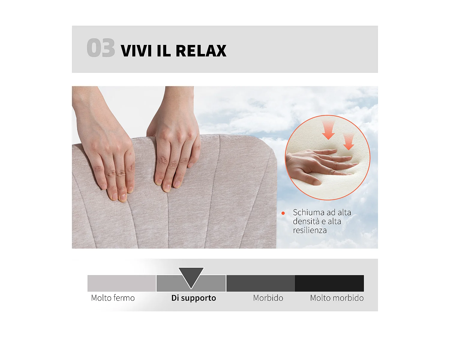 Sedia da ufficio regolabile, inclinabile e girevole in chenille beige