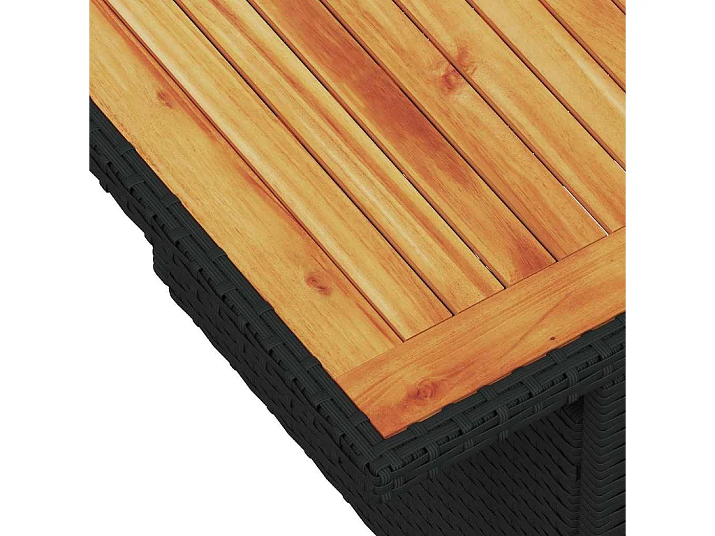 Set de muebles de jardín 5 piezas y cojines ratán sintético negro