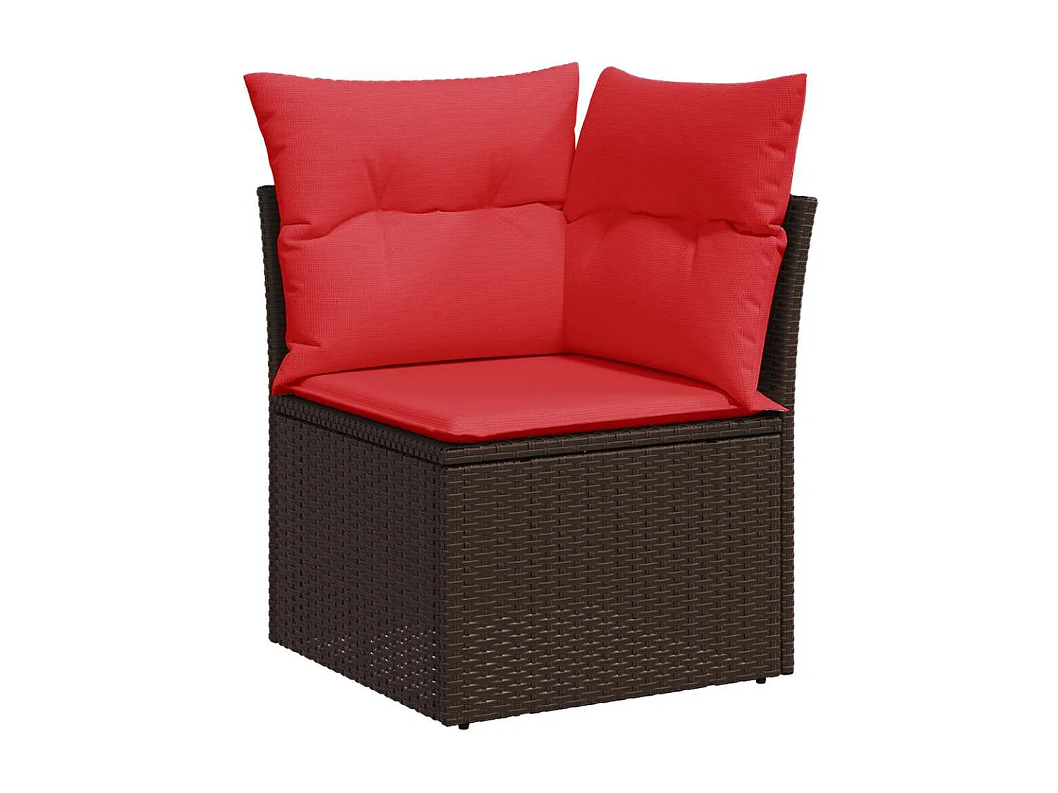 Salon de jardin avec coussins 6pièces marron résine tressée acacia