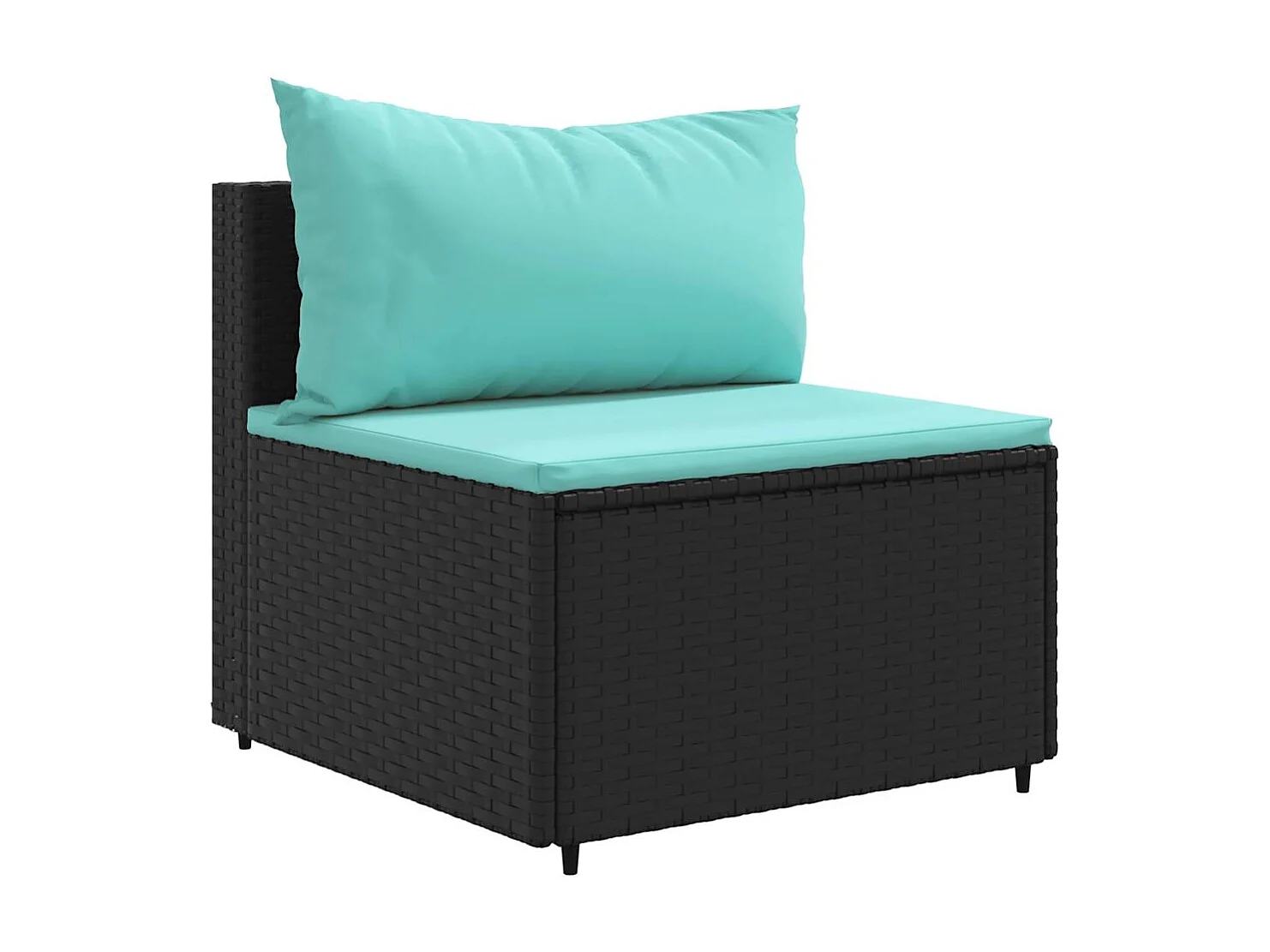 Set de muebles de jardín y cojines 7 piezas ratán sintético negro