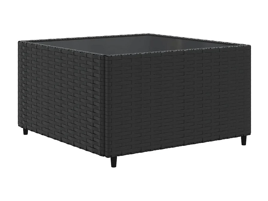 Set de muebles de jardín y cojines 7 piezas ratán sintético negro