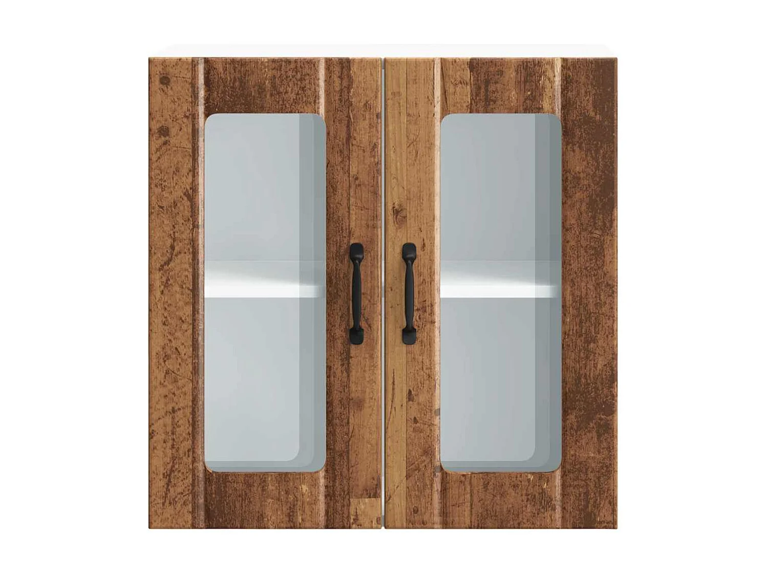 Meuble murale de cuisine avec porte vitrée Bois d'ingénierie ancien