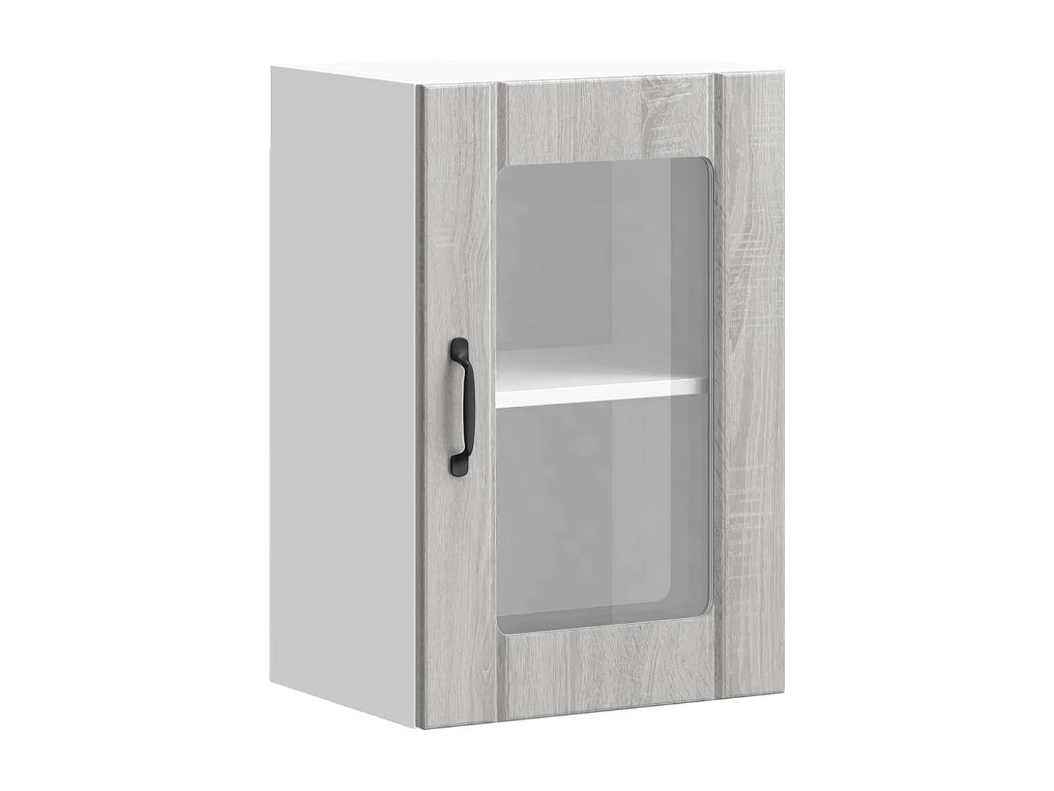 Meuble murale de cuisine avec porte en verre sonoma gris