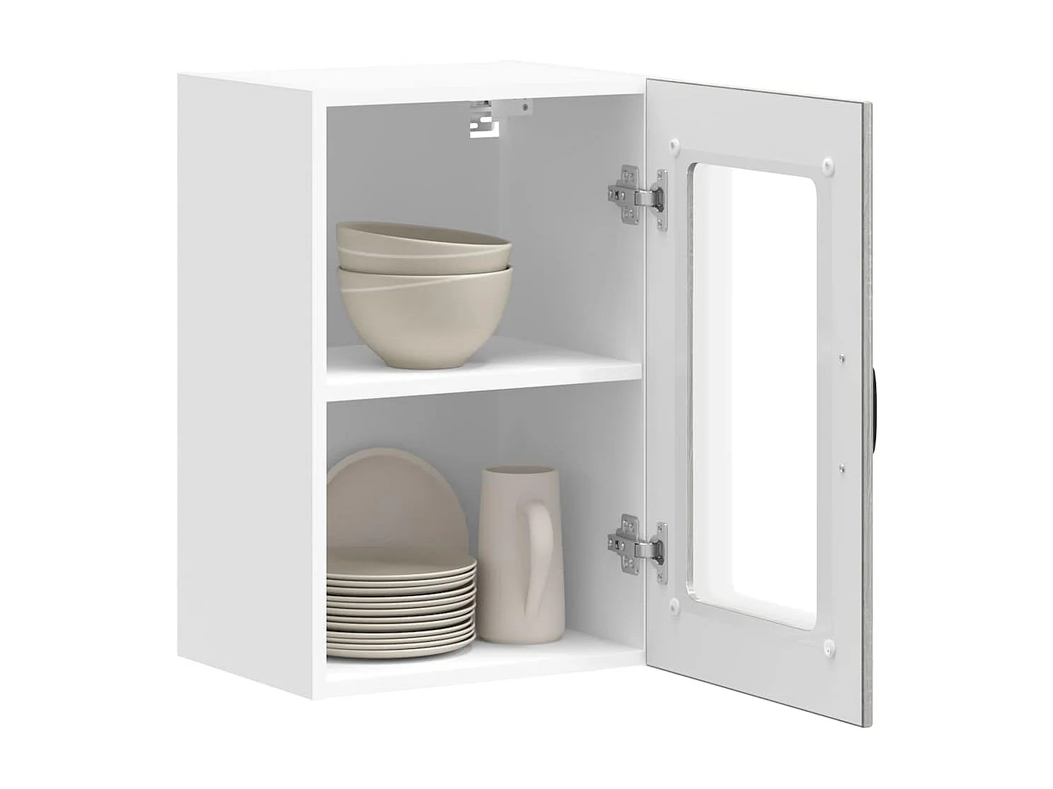 Meuble murale de cuisine avec porte en verre sonoma gris