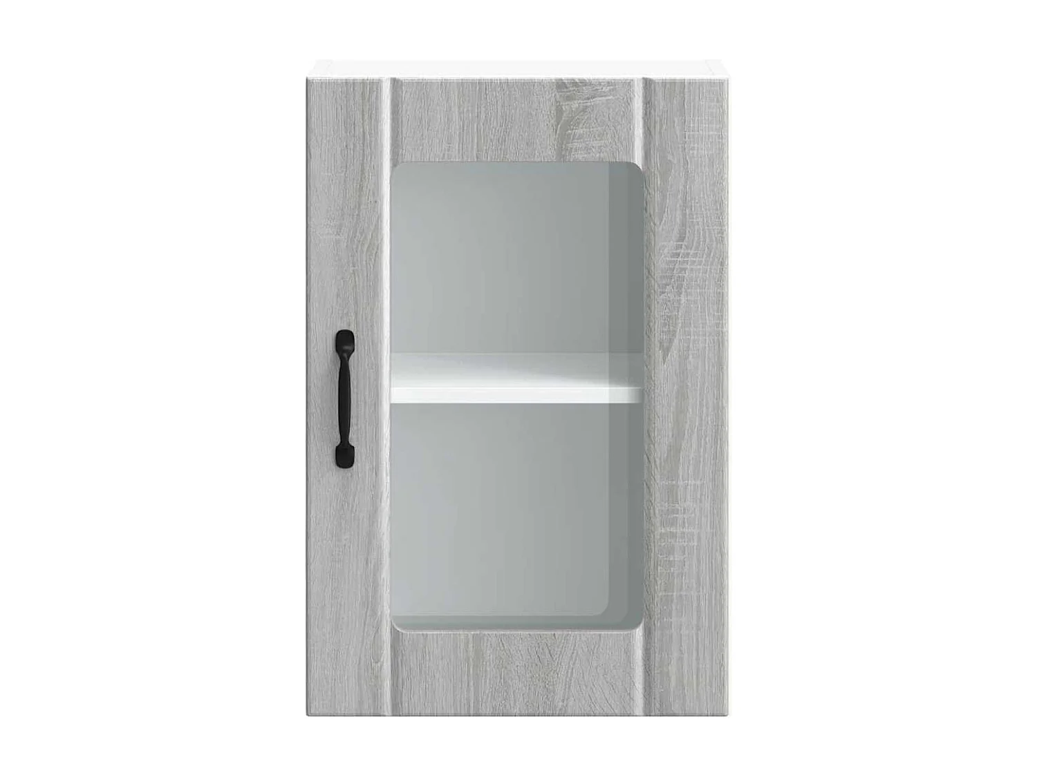 Meuble murale de cuisine avec porte en verre sonoma gris