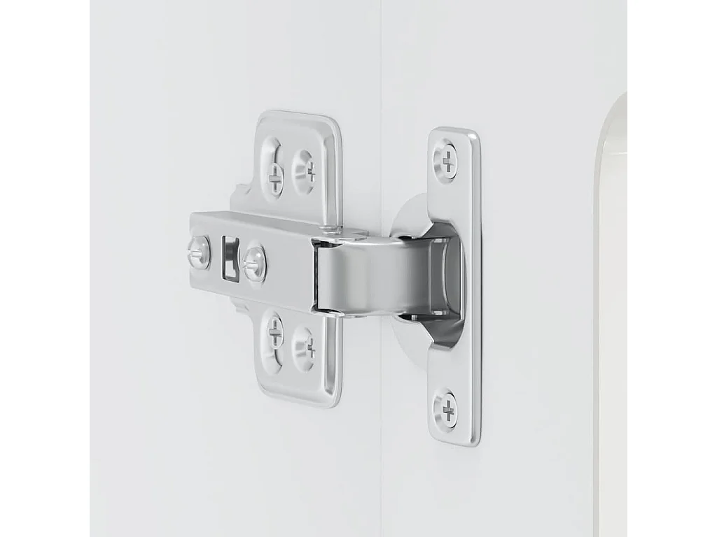 Meuble murale de cuisine avec porte vitrée Bois d'ingénierie blanc brillant