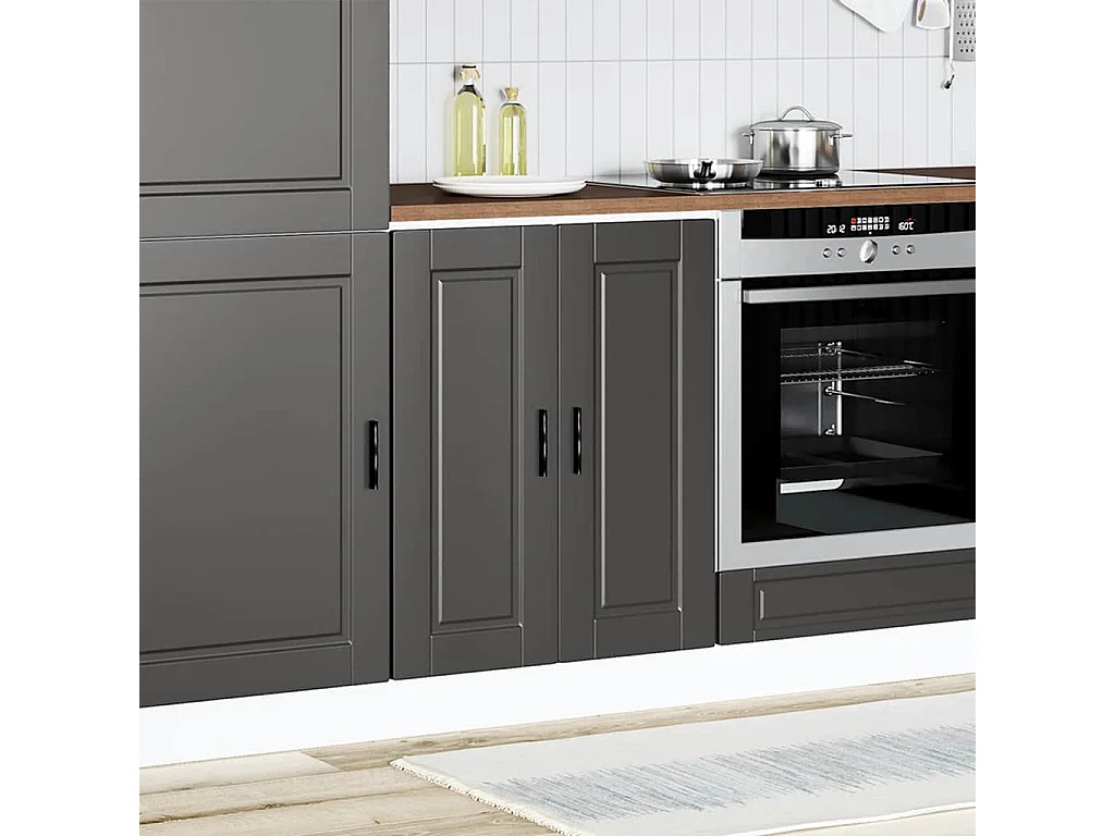 Meuble de cuisine noir bois d'ingénierie