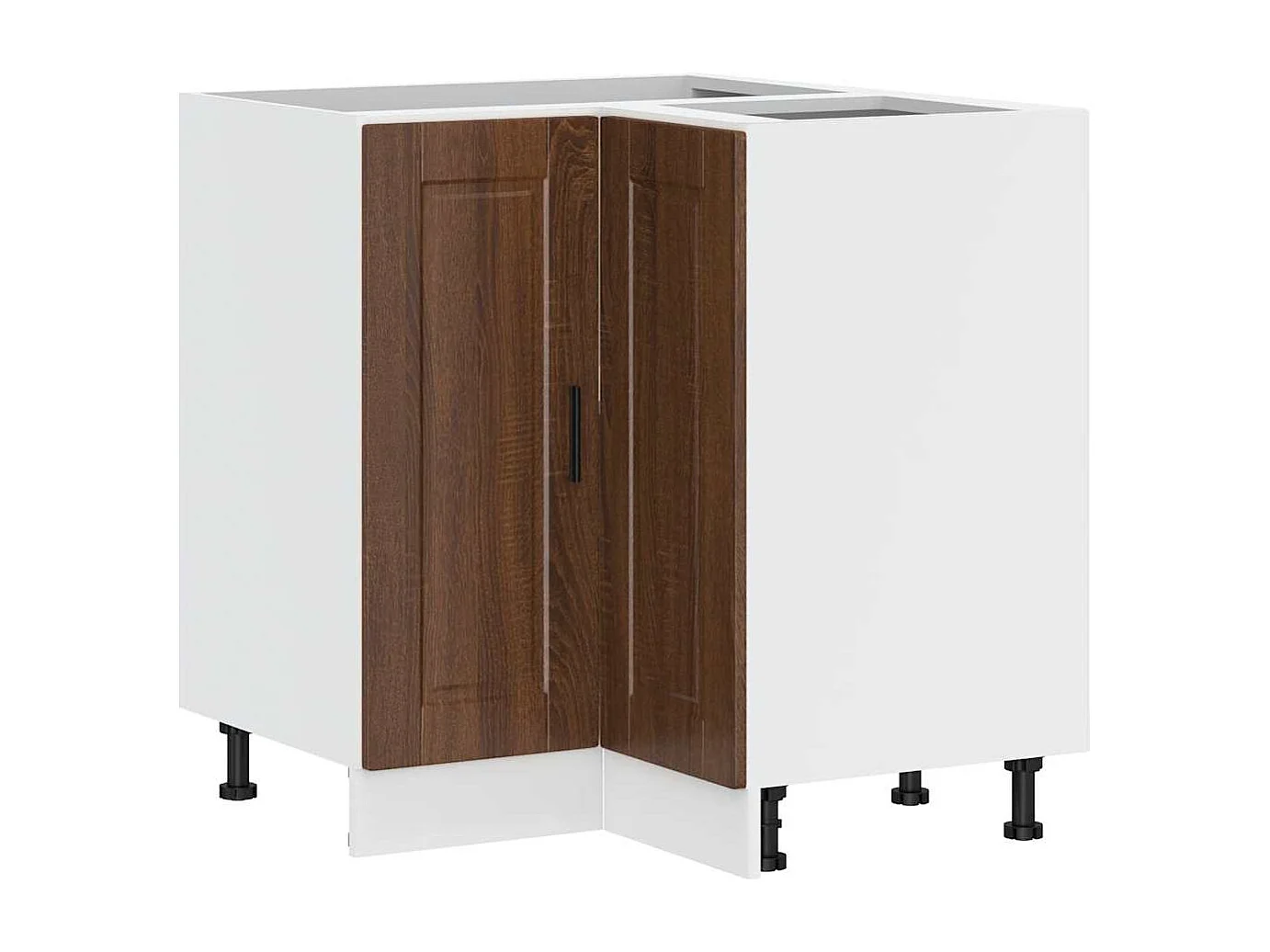 Meuble d'angle de cuisine chêne marron bois d'ingénierie