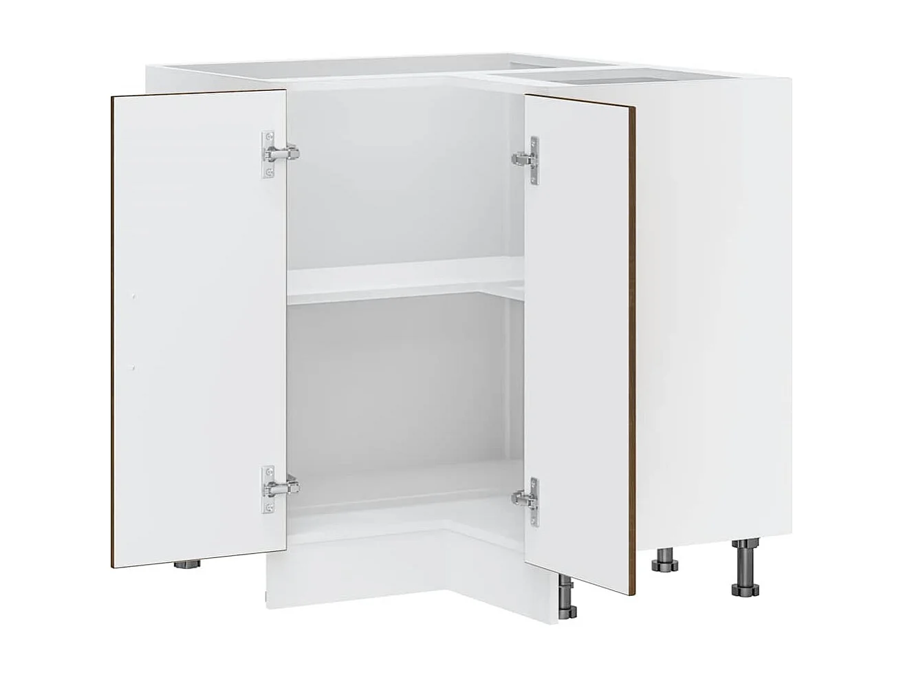 Meuble d'angle de cuisine chêne marron bois d'ingénierie