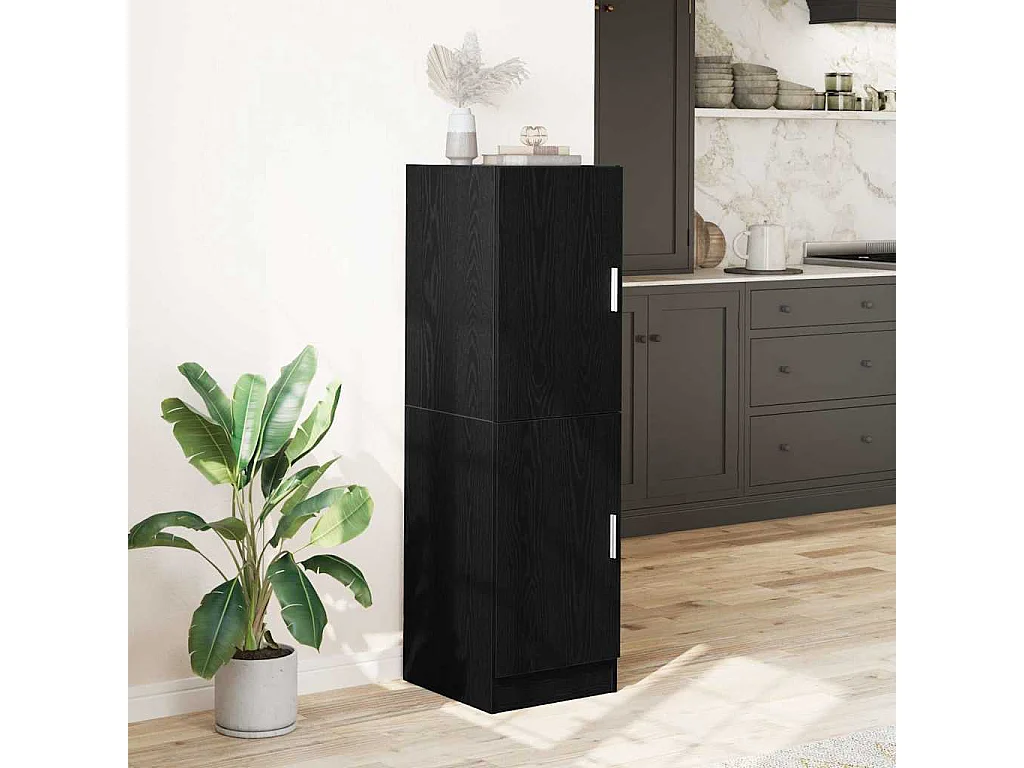 Meuble de cuisine noir 38x41,5x131,5 cm bois d'ingénierie