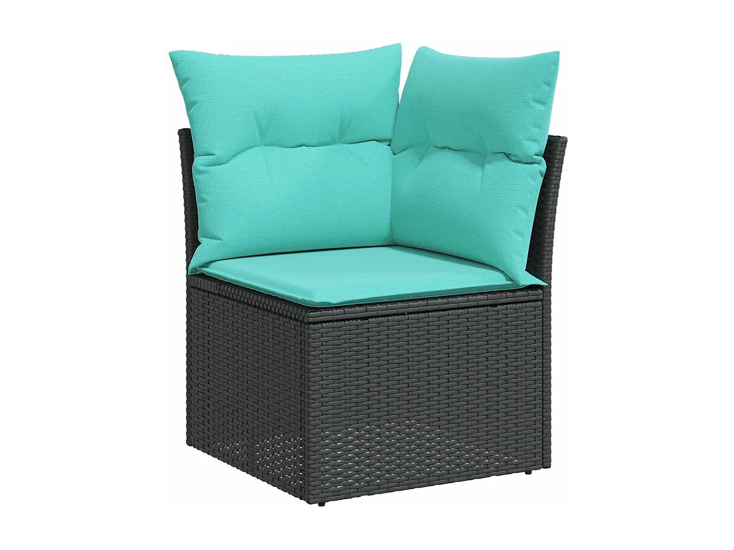 Set de muebles de jardín 5 piezas y cojines ratán sintético negro