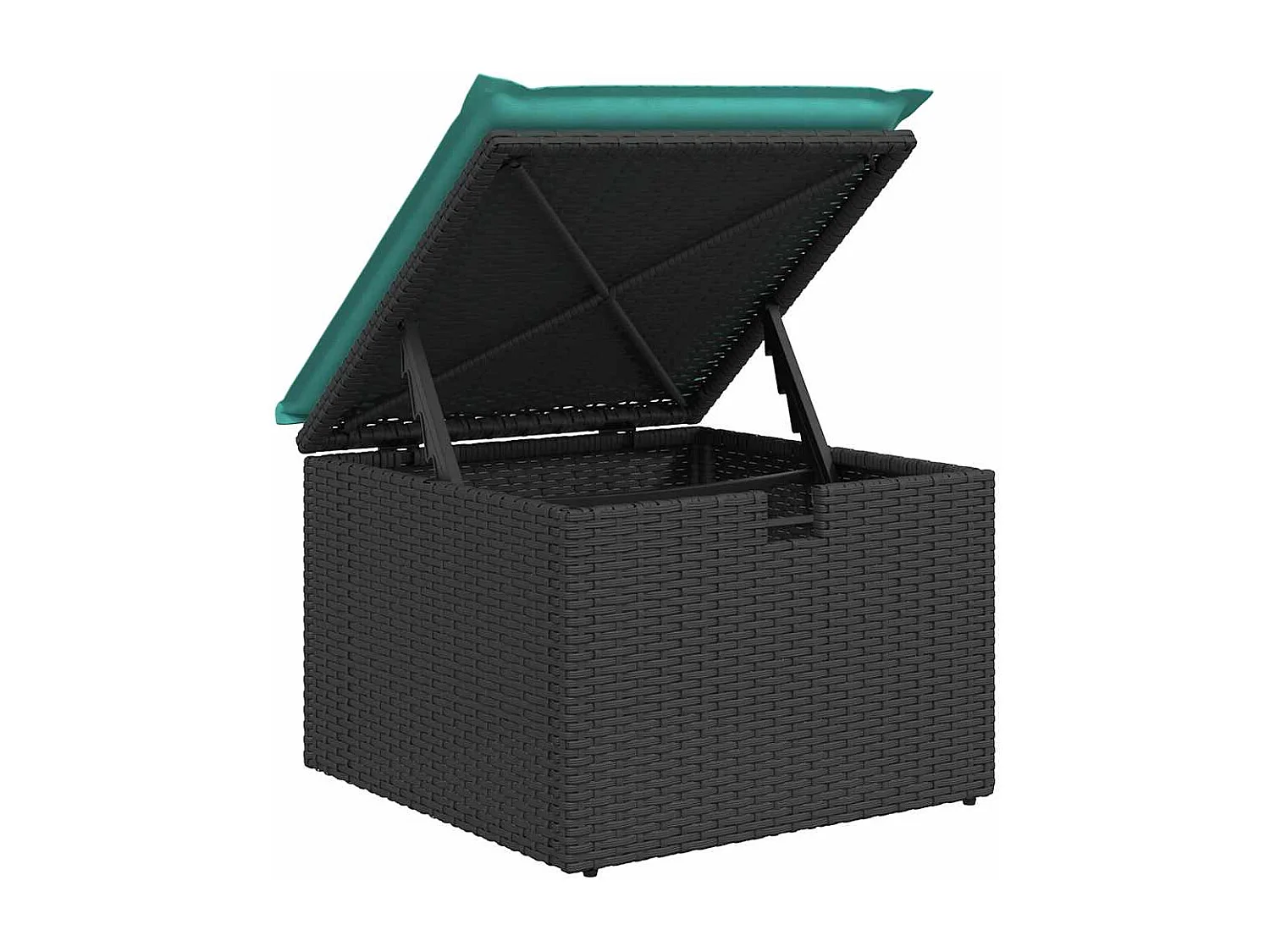 Set de sofás de jardín 7 piezas con cojines ratán sintético negro