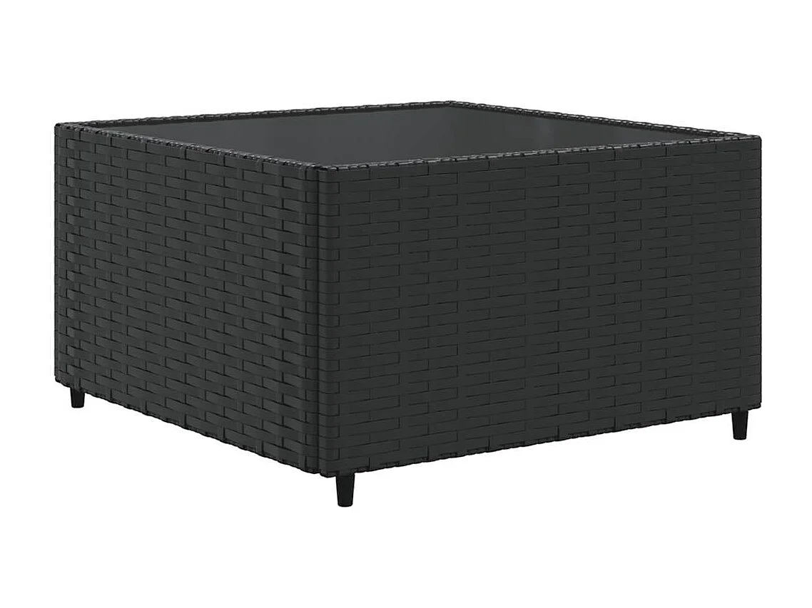 Set de muebles de jardín y cojines 7 piezas ratán sintético negro