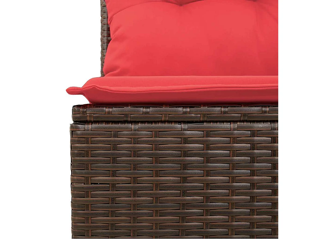 Salon de jardin avec coussins 6pièces marron résine tressée acacia