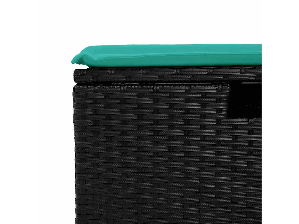 Set de sofás de jardín 6 piezas y cojines ratán sintético negro